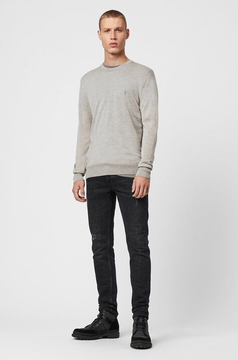 AllSaints - Светр Mode Merino Crew — AA00-SWM01F, сірий — фото 4
