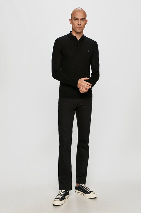 AllSaints - Лонгслів Mode Merino LS Polo — AA00-SWM01G, чорний — фото 2