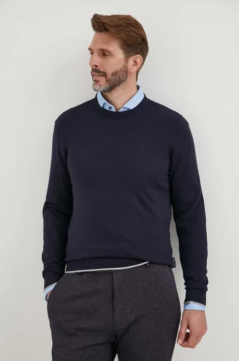 Armani Exchange sweter z domieszką kaszmiru kolor granatowy lekki