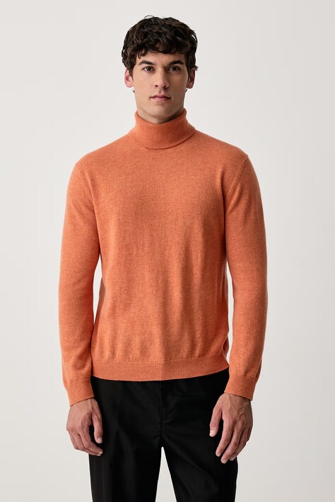 United Colors of Benetton Golf męski wełniany pomarańczowy 1002U2180