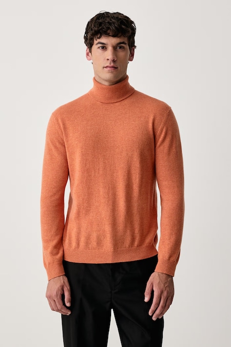 United Colors of Benetton Golf męski wełniany pomarańczowy 1002U2180