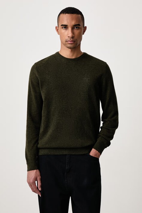 Barbour Sweter męski wełniany zielony MKN0345