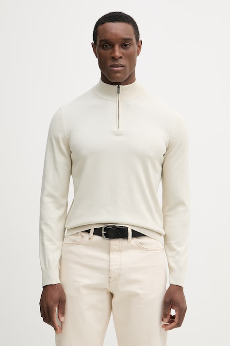 BOSS sweter bawełniany Padro-L kolor beżowy lekki 50516914