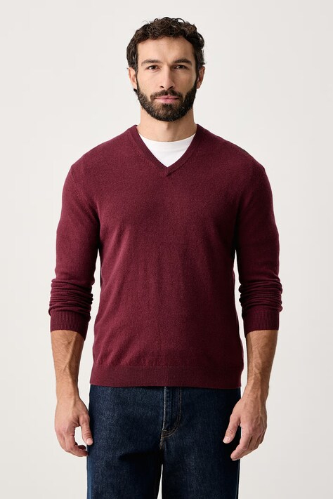 United Colors of Benetton Sweter męski wełniany bordowy 1002U4407