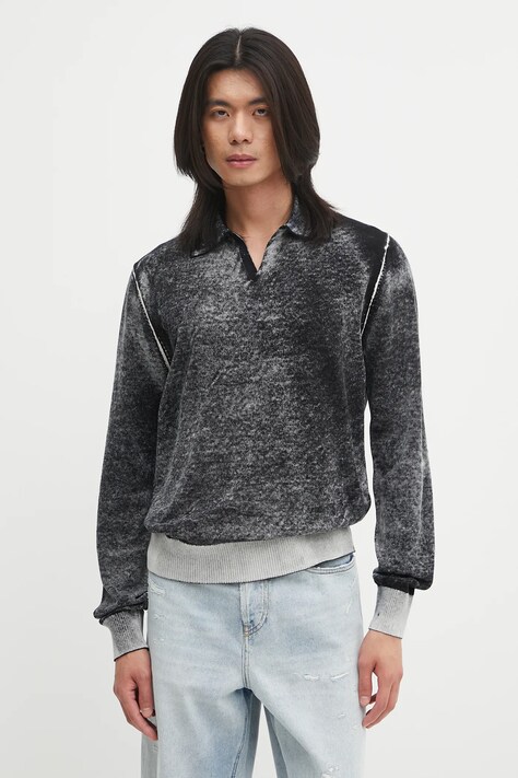 Diesel sweter bawełniany K-LORENZO męski kolor szary lekki A14849.0BEAR