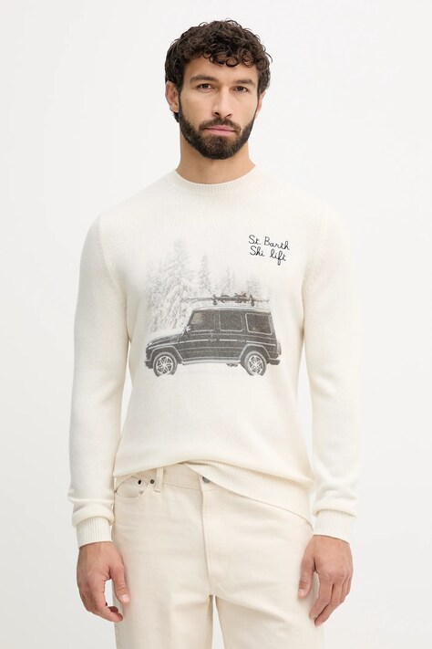 MC2 Saint Barth sweter z dodatkiem wełny męski kolor szary lekki HER0022