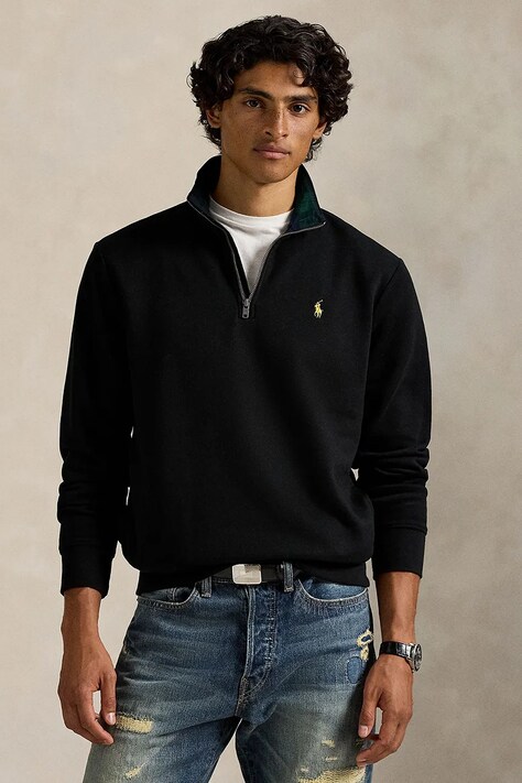 Polo Ralph Lauren bluza męski kolor czarny gładka