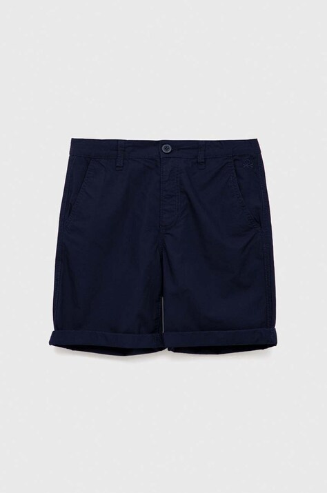 Παιδικό βαμβακερό σορτς United Colors of Benetton χρώμα: ναυτικό μπλε