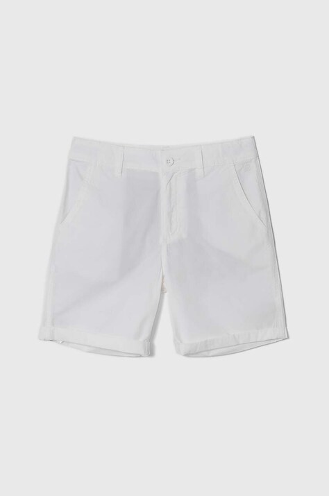 United Colors of Benetton pantaloni scurți din bumbac pentru copii culoarea alb, talie reglabila