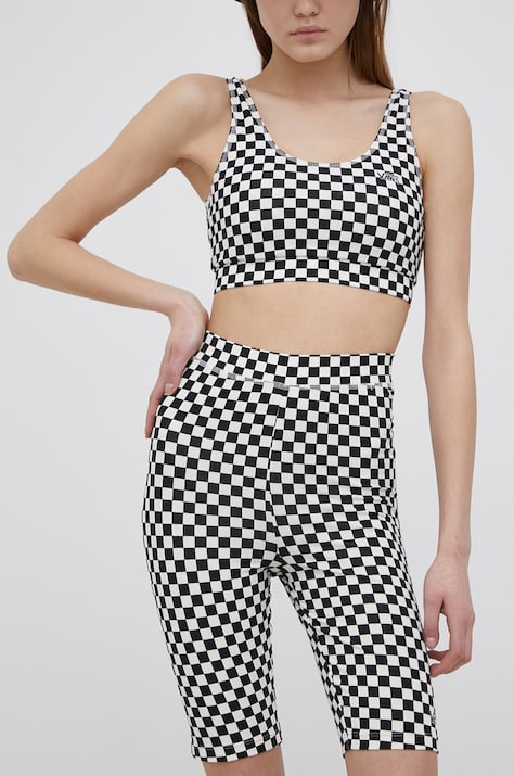 Vans pantaloni scurți din bumbac femei, modelator, high waist VN0A7PNE56M1-BLACKWHITE