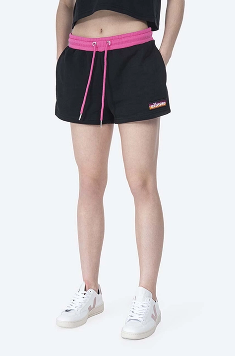 Ellesse szorty Tang damskie kolor czarny z aplikacją medium waist SGI11073-WHITE