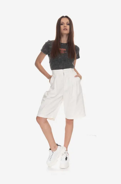 Carhartt WIP pantaloni scurți femei, culoarea bej, uni, high waist I030503-WAX