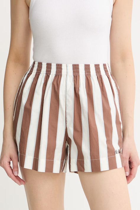 MC2 Saint Barth шорты женские из хлопка коричневые high waist MEA002