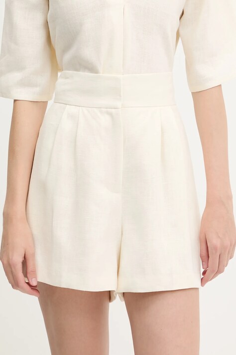 Undress Code szorty damskie kolor beżowy gładkie high waist 949
