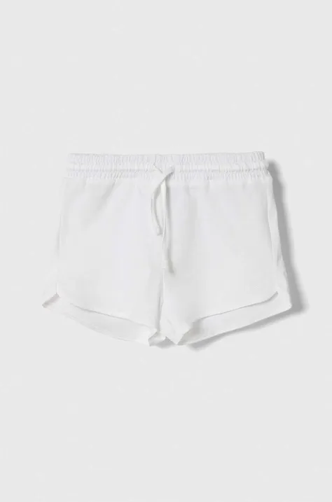 Dječje pamučne kratke hlače United Colors of Benetton boja: bijela, bez uzorka, podesivi struk
