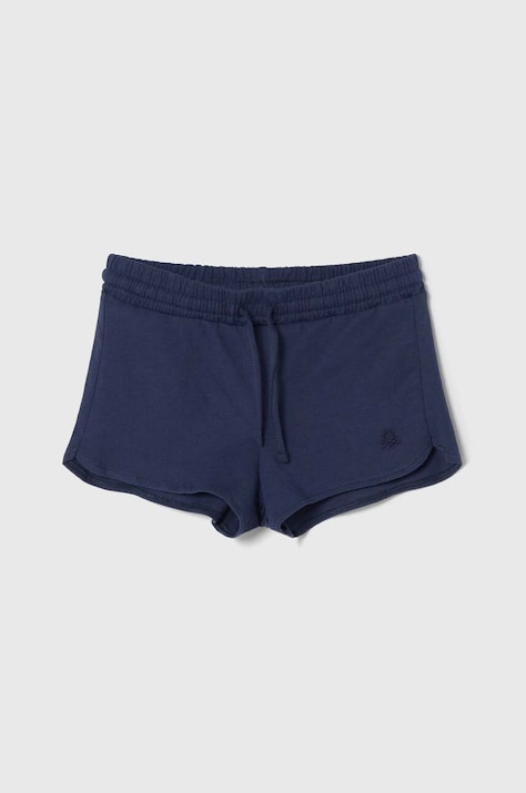 United Colors of Benetton pantaloni scurți din bumbac pentru copii culoarea albastru marin, neted, talie reglabila