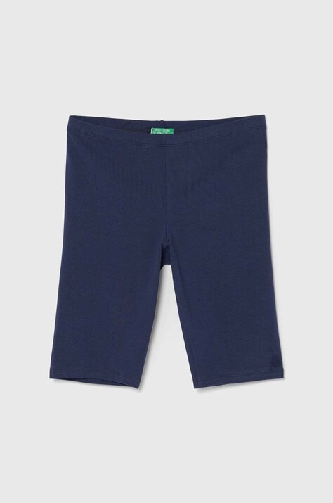 United Colors of Benetton pantaloni scurti copii culoarea albastru marin, neted