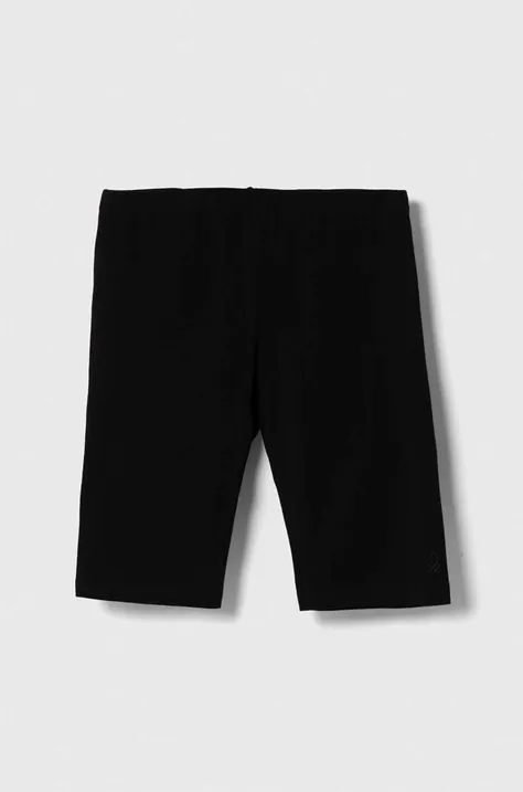 Детски къси панталони United Colors of Benetton в черно с изчистен дизайн