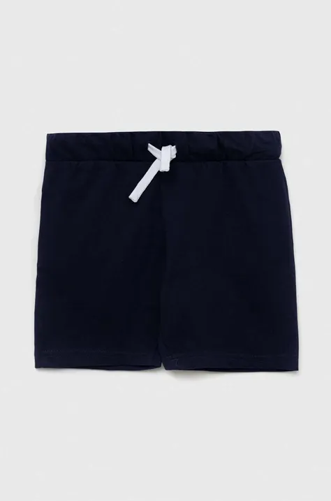 United Colors of Benetton pantaloni scurți din bumbac pentru copii culoarea albastru marin, neted, talie reglabila