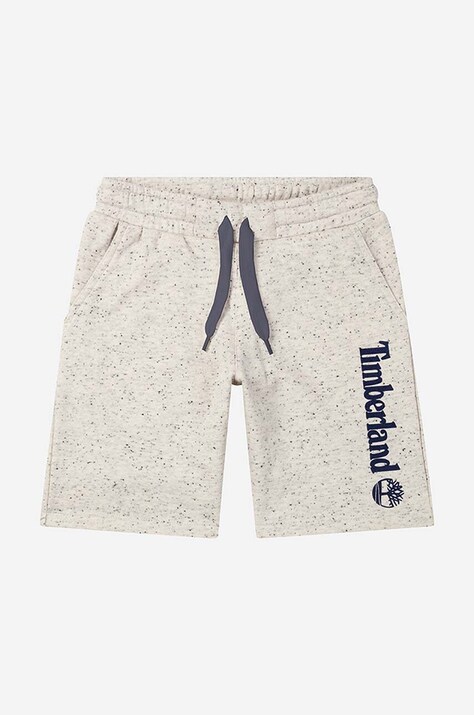 Детски къси панталони Timberland Bermuda Shorts в бежов меланж с регулируема талия
