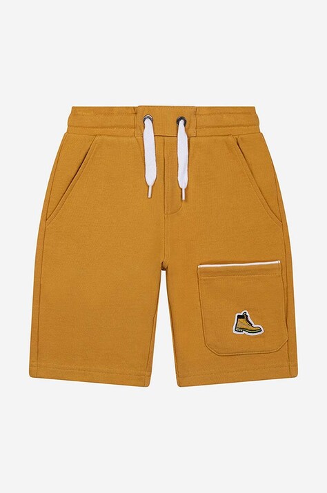 Timberland pantaloni scurti copii Bermuda Shorts culoarea galben, neted, talie reglabila