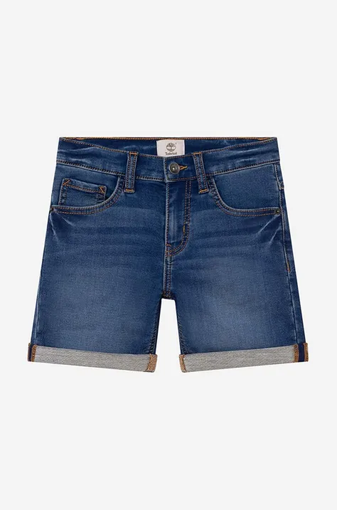 Timberland szorty jeansowe dziecięce Bermuda Shorts kolor niebieski gładkie