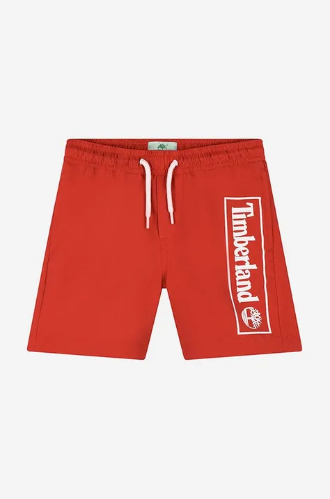 Детские шорты для плавания Timberland Swim Shorts цвет красный с принтом