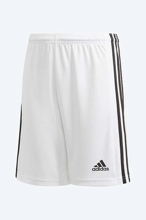 Detské krátke nohavice adidas Squad 21 biela farba, s nášivkou, nastaviteľný pás