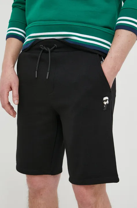 Kratke hlače Karl Lagerfeld za muškarce, boja: crna