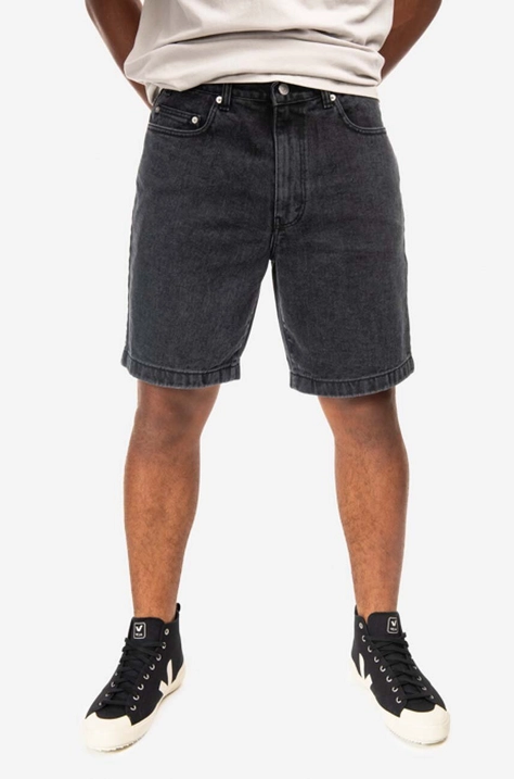 thisisneverthat denim shorts Washed Denim men's black color