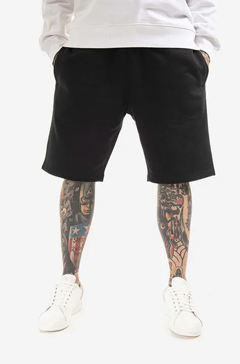 Bavlnené šortky 032C Sweatshorts SS22.C.3020-BLACK, čierna farba