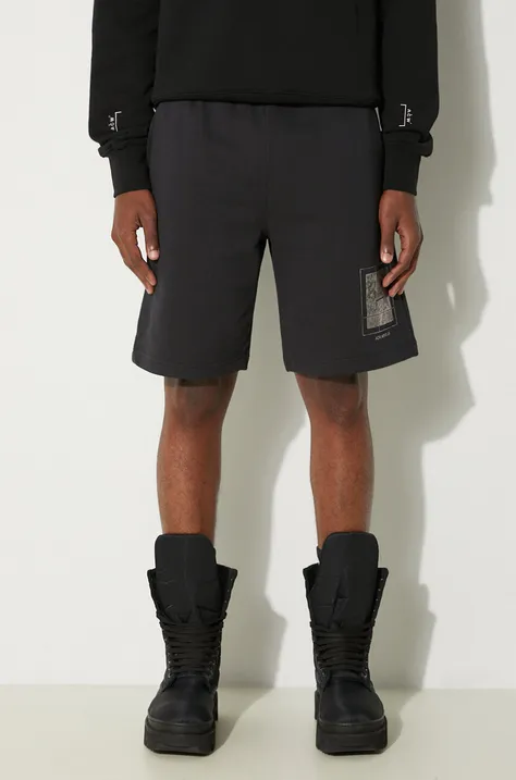 A-COLD-WALL* cotton shorts Foil Grid Sweat Shorts black color