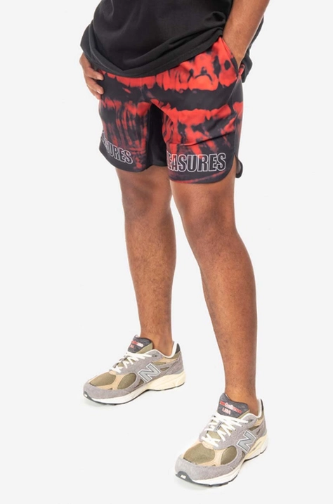 Σορτς PLEASURES χρώμα: κόκκινο, Σορτς Pleasures Teeth Workout Shorts P22SU027-RED