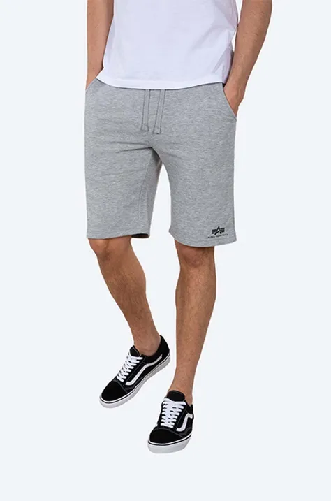 Alpha Industries shorts Basic men's gray color