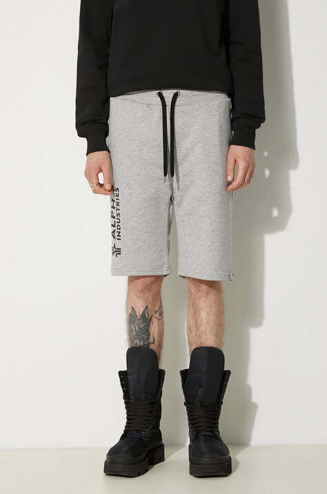 Alpha Industries szorty Basic męskie kolor szary 116364.17-SZARY