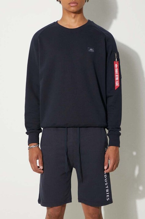 Alpha Industries shorts Al Sweat men's navy blue color