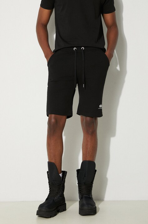 Kraťasy Alpha Industries Basic pánské, černá barva, 116363FP.530-black