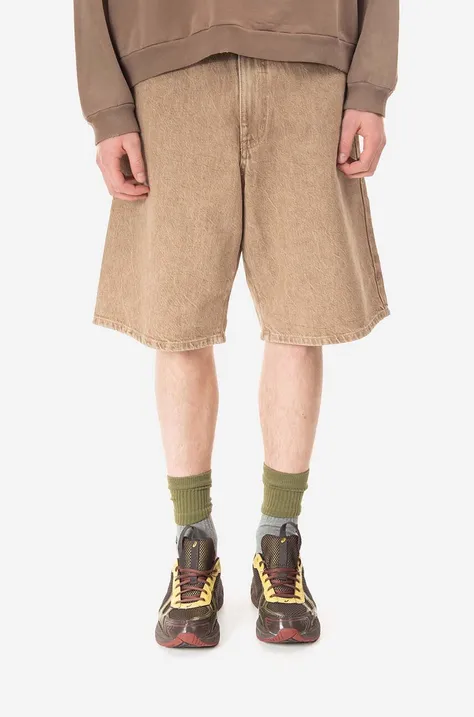 Bavlněné šortky Guess Oak Denim Short béžová barva, M2BD00D4RU0 A100