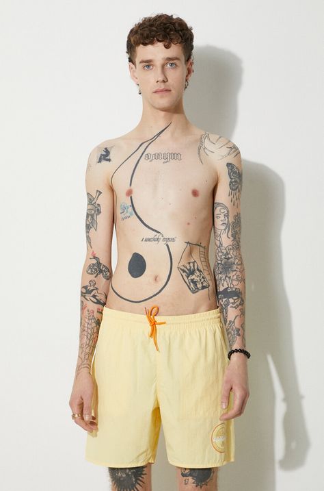 Napapijri pantaloni scurți de baie bărbați, culoarea galben, uni NA4G5C.YB5-YB5