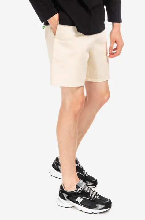Памучен къс панталон CLOTTEE Belted Shorts в бежово