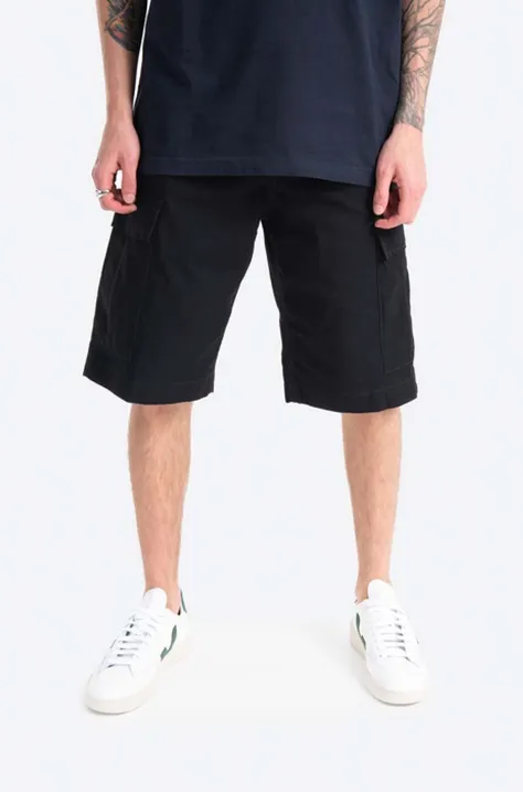 Carhartt WIP cotton shorts Regular Cargo Short black color