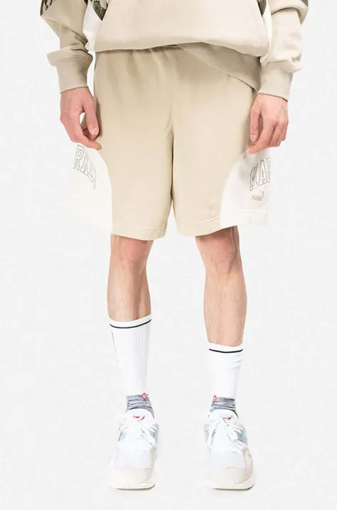 Puma pantaloni scurți din bumbac x Market culoarea bej 535085.64-cream