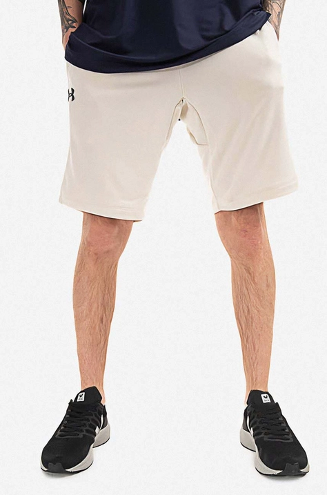 Kratke hlače Under Armour Terry Short za muškarce, boja: bež, 1366266-279