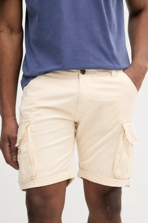 Bavlnené šortky Alpha Industries Crew Short 176203.578-cream, béžová farba