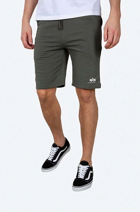 Alpha Industries pantaloni scurți bărbați, culoarea verde 116363.142-OLIWKOWY