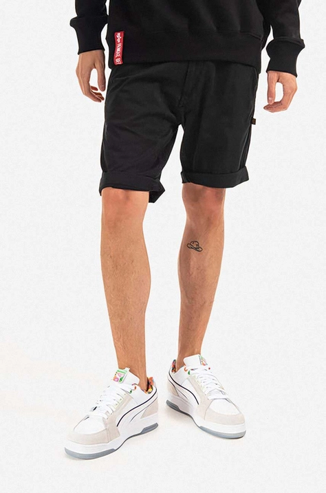 Бавовняні шорти Alpha Industries Kerosene Short 176204 03 колір чорний 176204.03-black