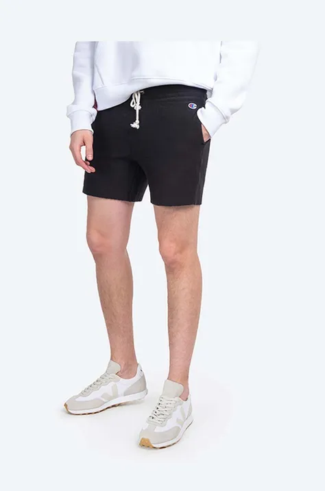 Pamučne kratke hlače Champion Reverse Weave boja: crna, 111576-KK001