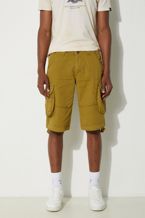 Alpha Industries szorty bawełniane Alpha Industries Jet Short 191200 440 kolor brązowy 191200.440-BRAZOWY