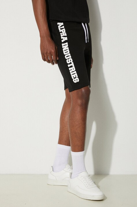 Alpha Industries shorts Alpha Industries Big Letters Short 126344 03 men's black color
