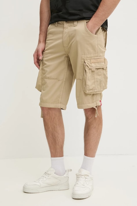 Alpha Industries szorty bawełniane Alpha Industries Jet Short 191200 159 kolor beżowy
